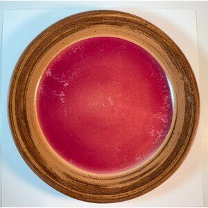 Vintage Debbie Smith 2003 Pottery Dinner Plate Red Brown READ Wear